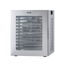 VEVOR Food Dehydrator Machine, 12 Stainless Steel Trays, 850W Electric Food Dryer with Adjustable Temperature & 24-Hour Timer, Freeze Dryer for J