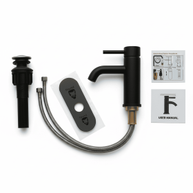 Single Handle Bathroom Faucet, Stainless Steel Single Hole Lavatory Faucet, Modern Sink Faucet, Matte Black (Option: 1)